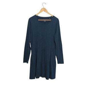Toad and Co Windmere Long Sleeve Dress Teal Blue Womens X-Large Scoop Neck Gorp